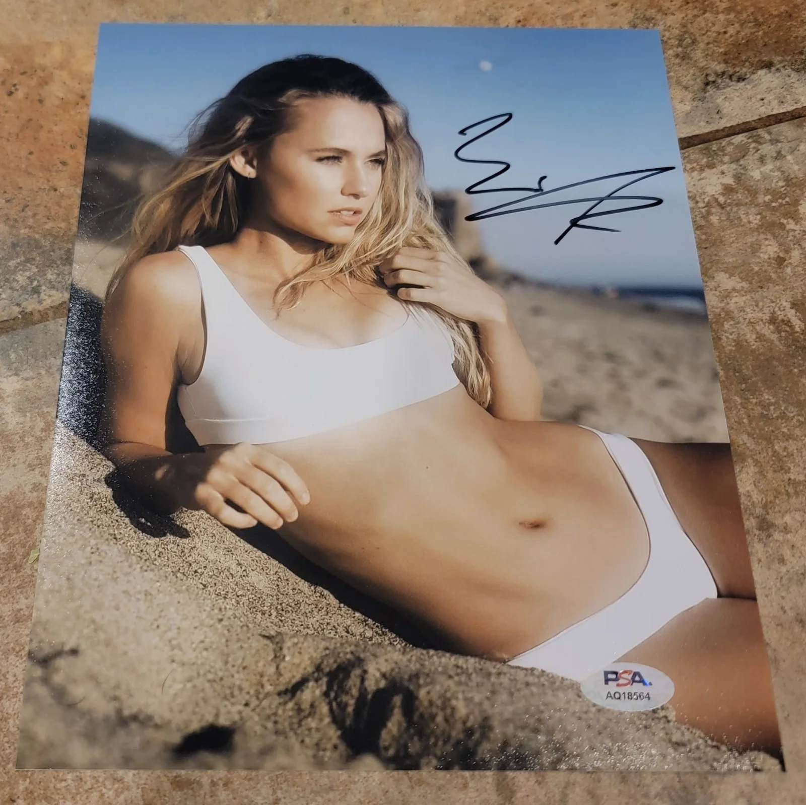 Madison Iseman — Madison Iseman signed 8x10 photo autograph PSA DNA photoshoot white bikini beach
