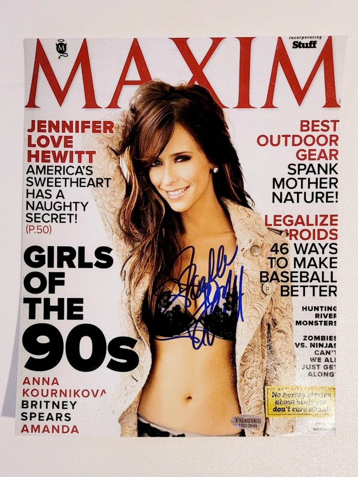 Jennifer Love Hewitt — JENNIFER LOVE HEWITT 8X10 PHOTO OF MAXIM COVER SHOT-WET INK SIGNATURE-COA, изображение 3