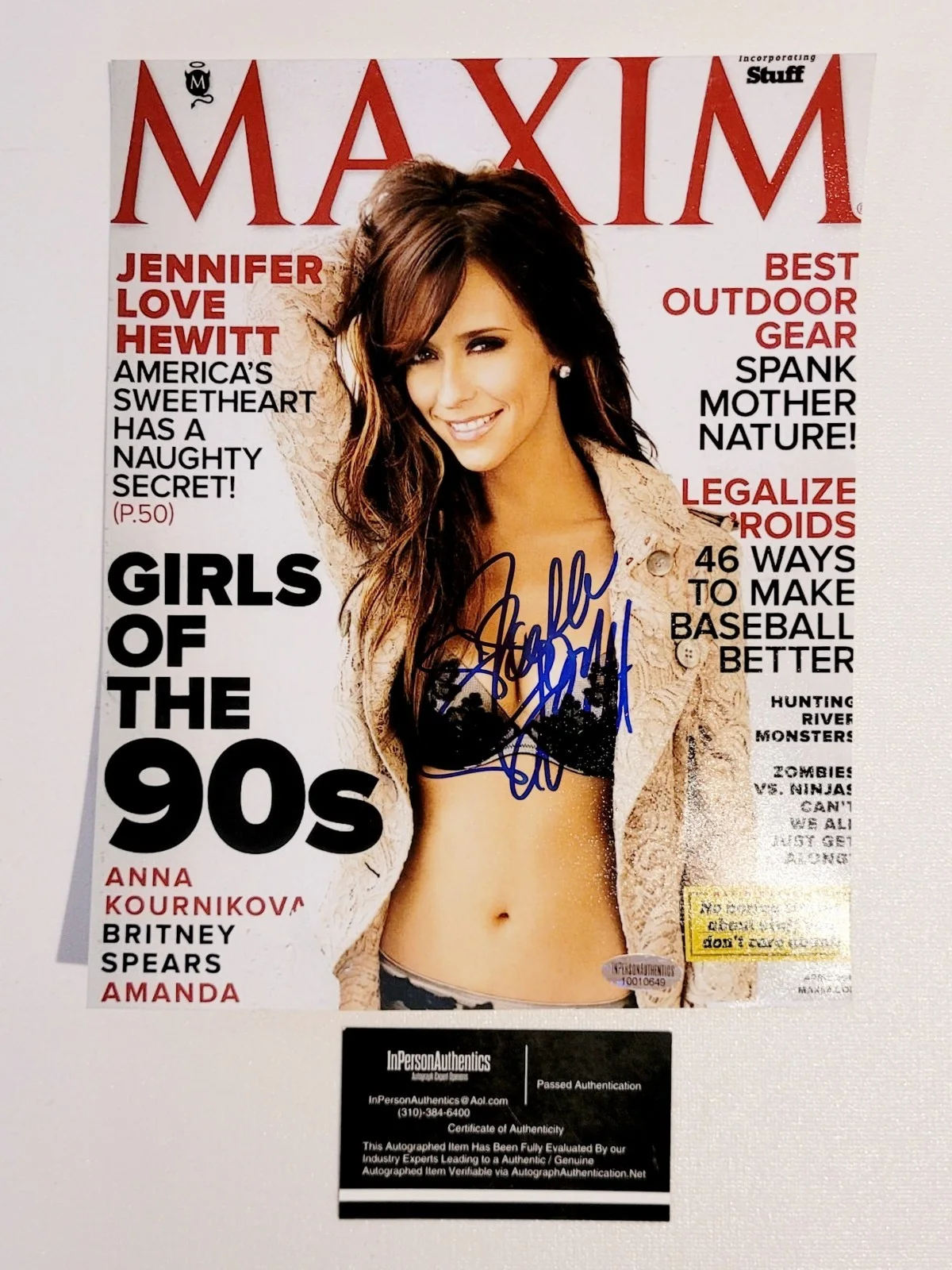 Jennifer Love Hewitt — JENNIFER LOVE HEWITT 8X10 PHOTO OF MAXIM COVER SHOT-WET INK SIGNATURE-COA, изображение 5