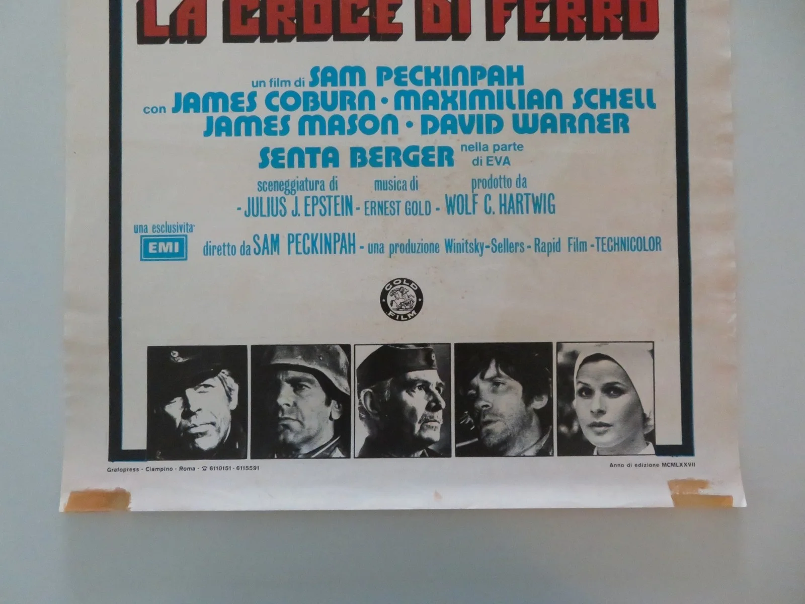 CROSS OF IRON ITALIAN LOCANDINA POSTER JAMES COBURN JAMES MASON 1977, изображение 4