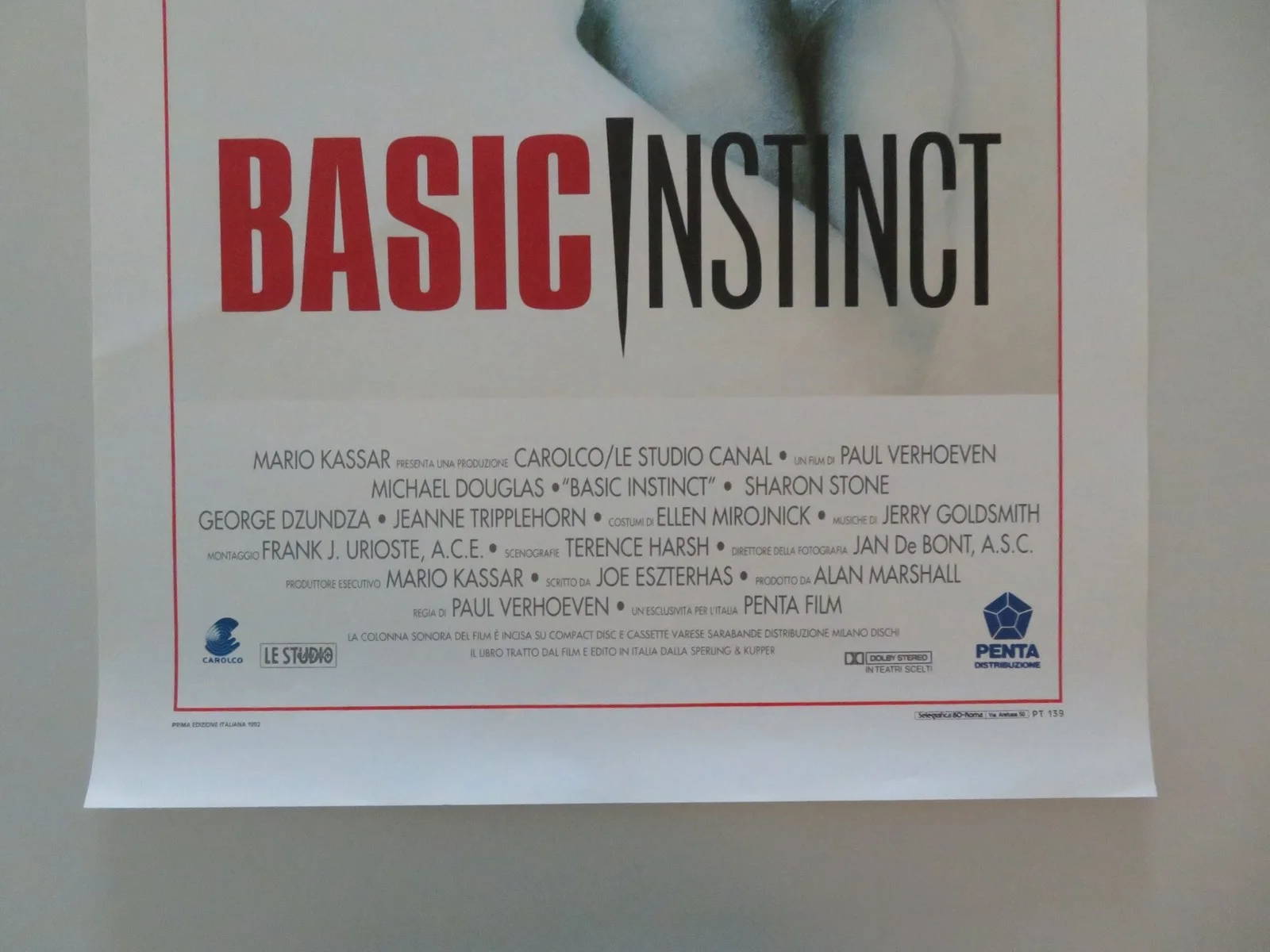 BASIC INSTINCT ITALIAN LOCANDINA POSTER MICHAEL DOUGLAS SHARON STONE 1992, image 4