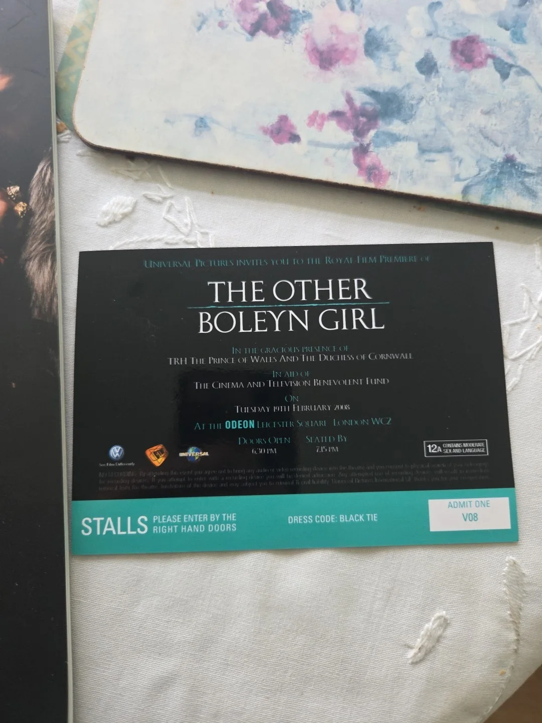 The Other Boleyn Girl Royal Film Performance Brochure With Ticket, изображение 2