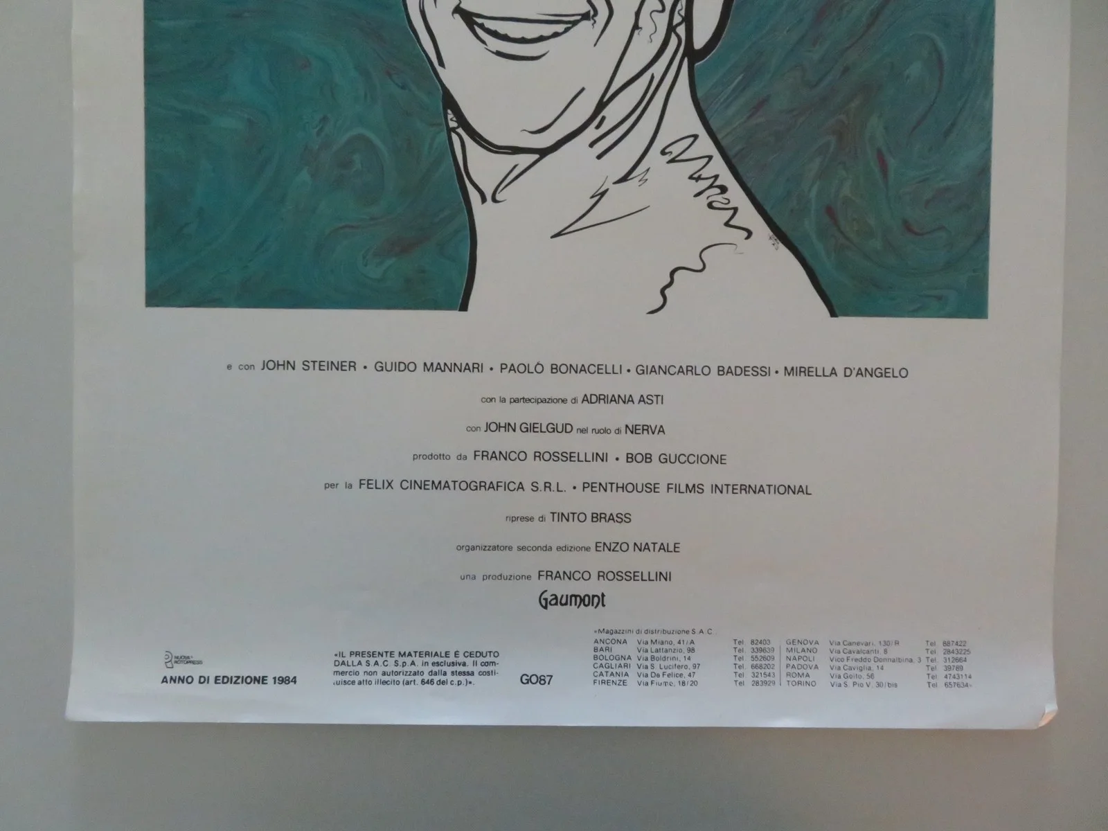 IO, CALIGOLA / CALIGULA ITALIAN LOCANDINA POSTER MALCOLM MCDOWELL GIELGUD 1984, изображение 4