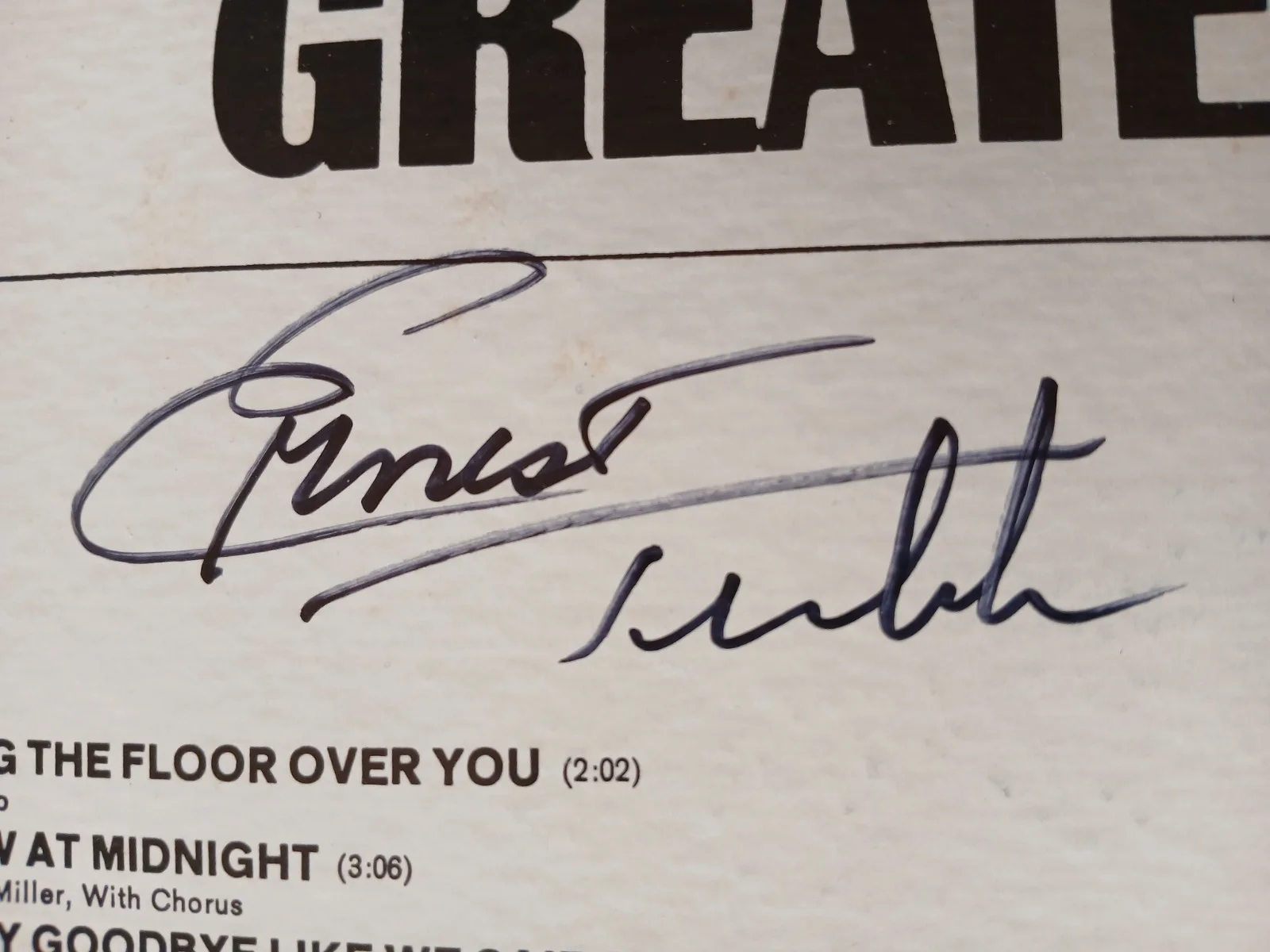 Ernest Tubb Autographed LP – Back Cover Signature – Greatest Hits – Tubb Store +, изображение 2