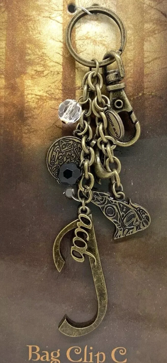 TWILIGHT SAGA NEW MOON BAG CLIP "C" WITH MYSTICAL CHARMS - MINT CARDED (002), image 2