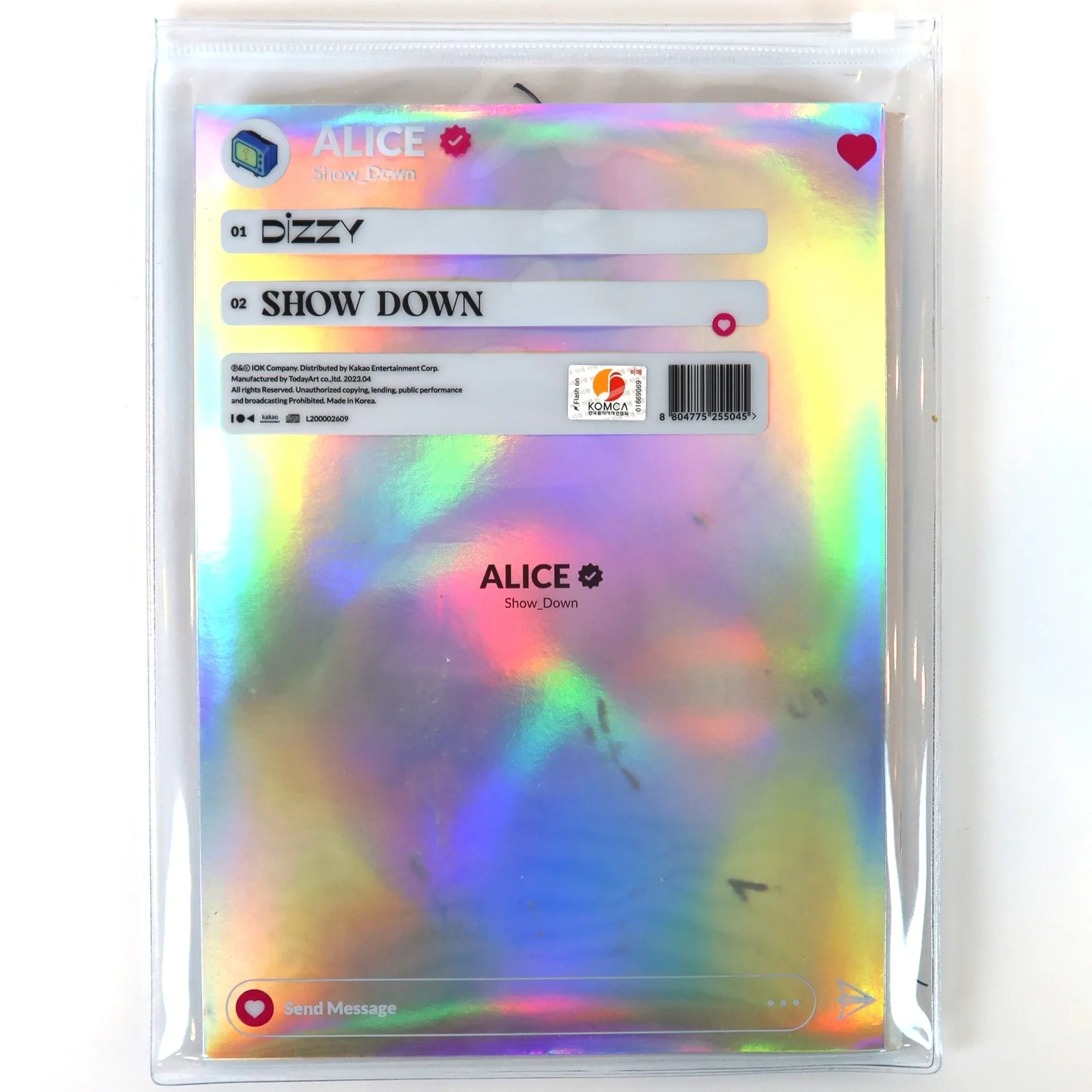 Alice - Show_Down 1st Single Album Signed + Message CD K-pop 2023 Elris, image 2