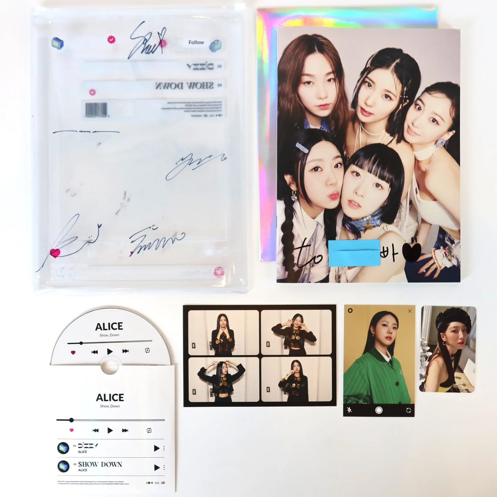 Alice - Show_Down 1st Single Album Signed + Message CD K-pop 2023 Elris, image 3