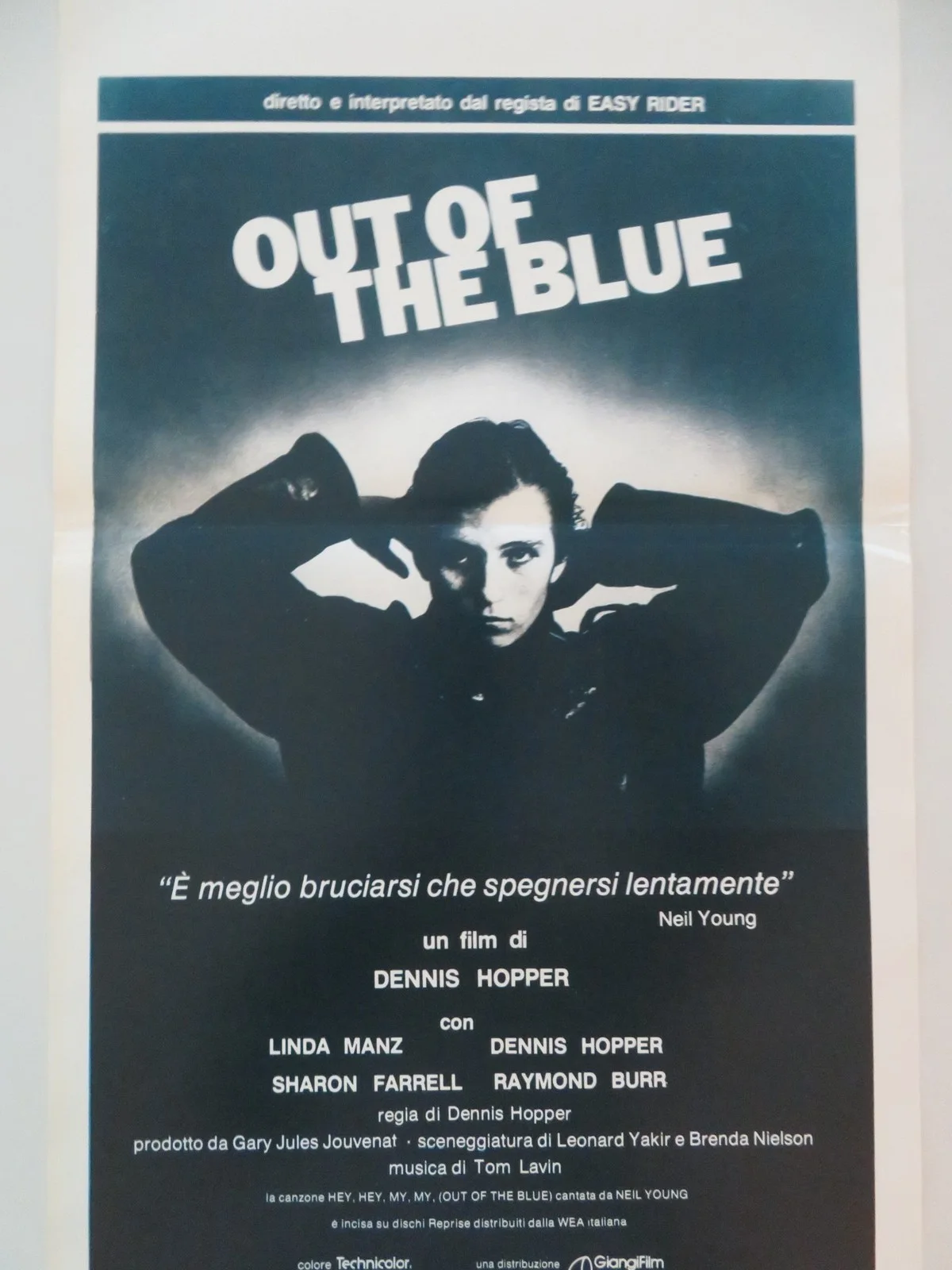 OUT OF THE BLUE ITALIAN LOCANDINA POSTER DENNIS HOPPER LINDA MANZ 1982, изображение 3