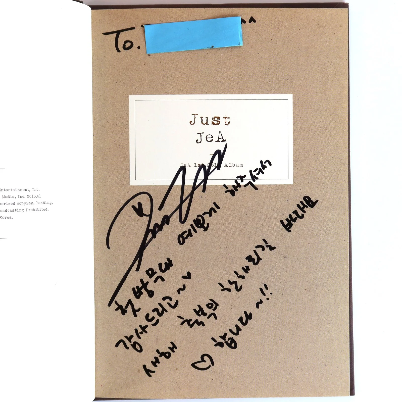 JeA - Just JeA 1st Solo Album Signed CD Promo K-Pop 2013 Brown Eyed Girls, изображение 2