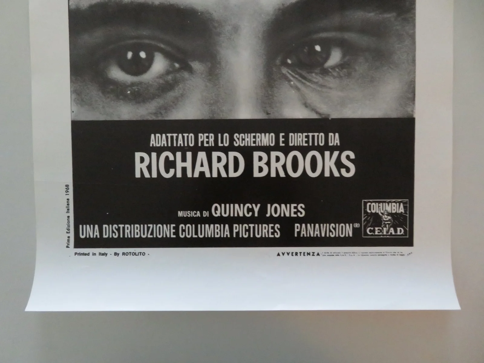 IN COLD BLOOD ITALIAN LOCANDINA POSTER TRUMAN CAPOTE ROBERT BLAKE 1968, изображение 4