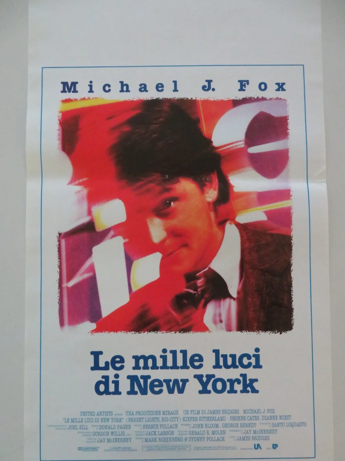 BRIGHT LIGHTS, BIG CITY ITALIAN LOCANDINA POSTER MICHAEL J. FOX SUTHERLAND 1988, изображение 3