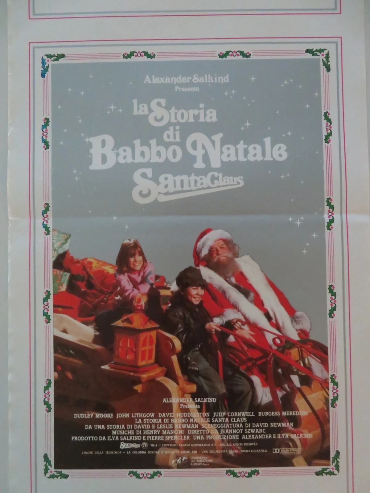 SANTA CLAUS: THE MOVIE ITALIAN LOCANDINA POSTER DUDLEY MOORE JOHN LITHGOW 1985, изображение 3
