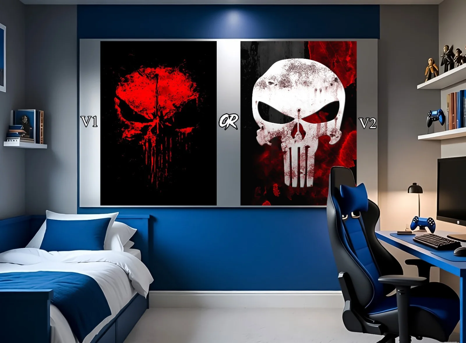 Large A0 A1 A2 A3 A4 The Punisher Marvel DC Mancave Wall Art Poster Gaming Comic, image 2