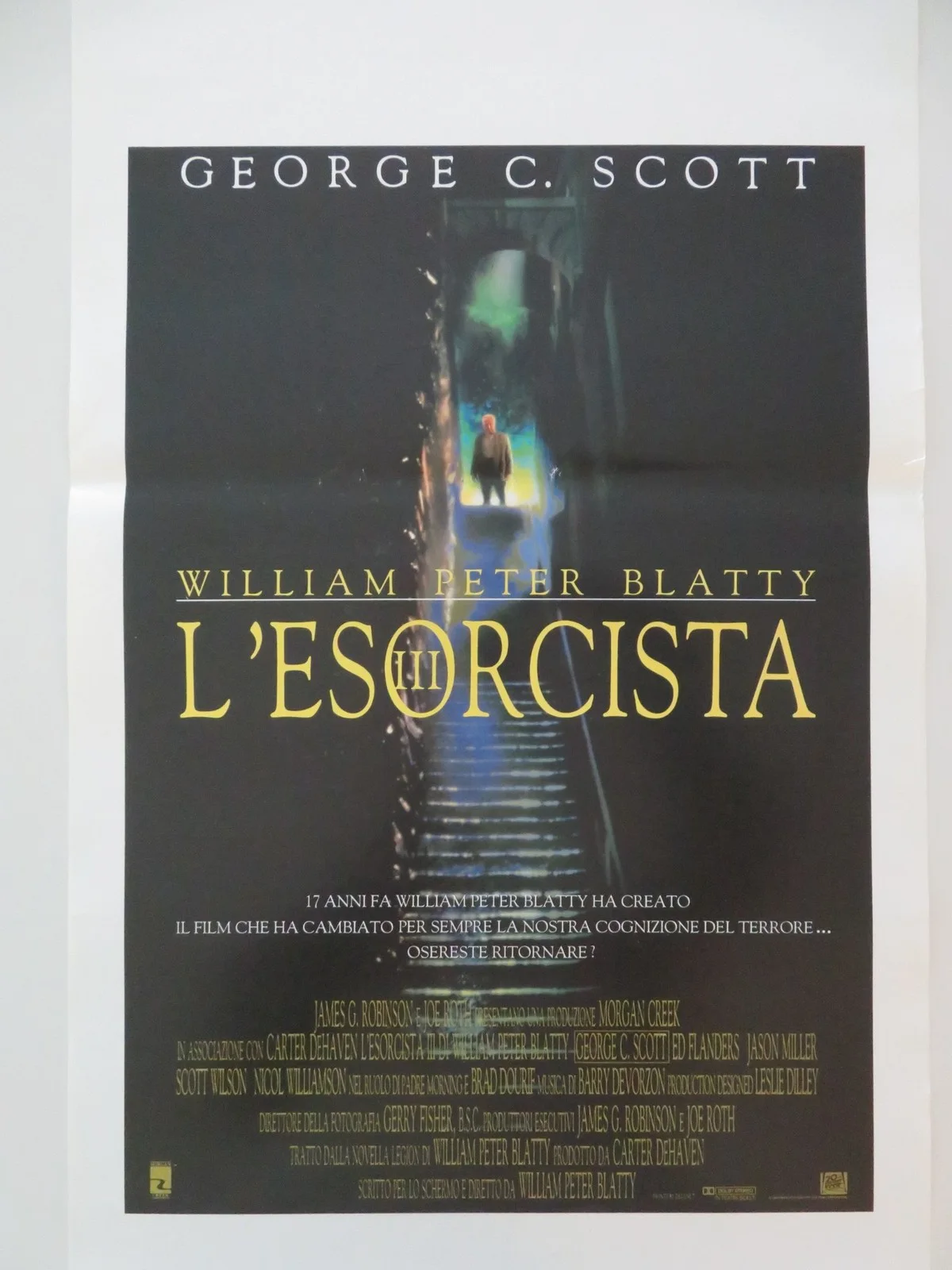 THE EXORCIST III ITALIAN LOCANDINA POSTER GEORGE C. SCOTT ED FLANDERS 1990, изображение 3