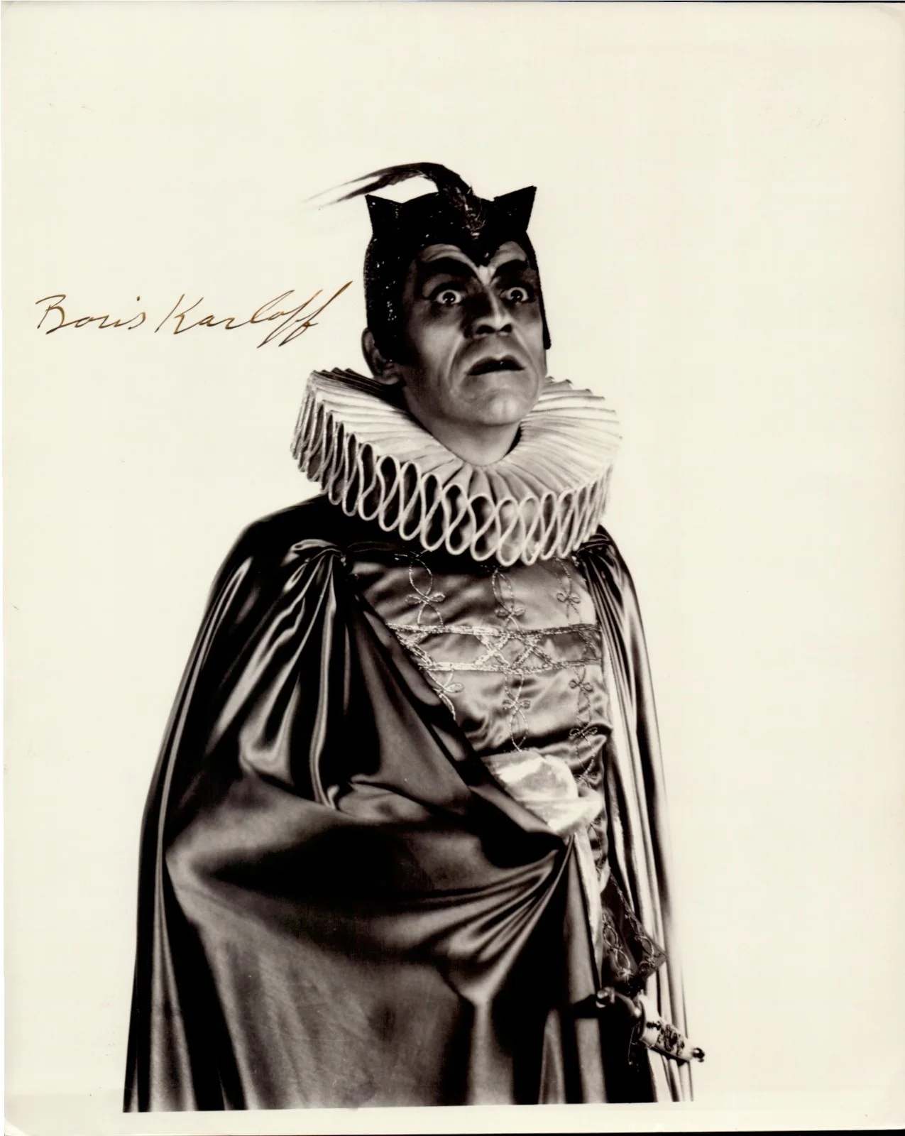 Boris Karloff — Boris Karloff Signed 8x10 from "Charlie Chan at the Opera"** 3rd Party LOA**