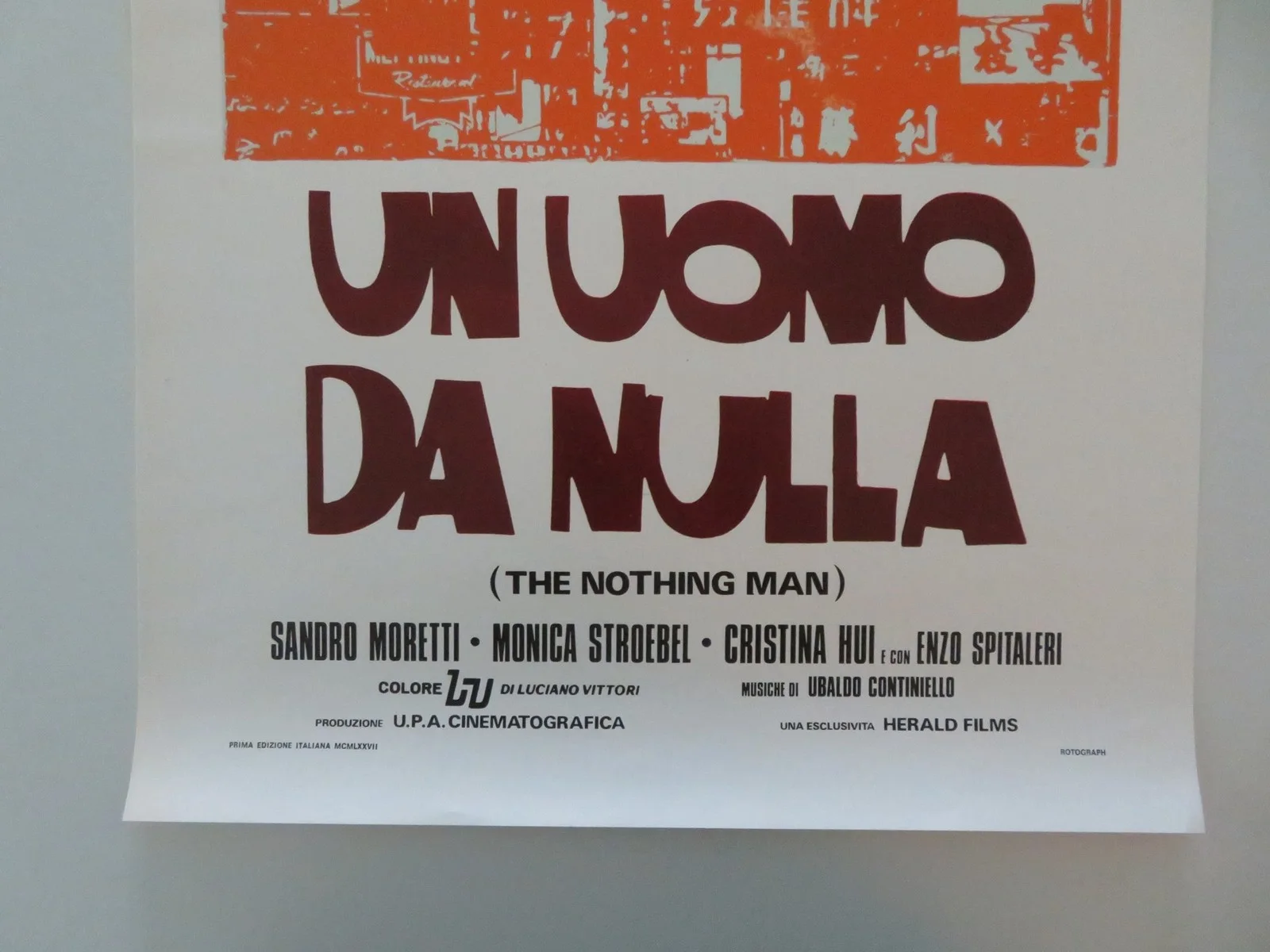 THE NOTHING MAN ITALIAN LOCANDINA POSTER SANDRO MORETTI MONICA STREBEL 1977, изображение 4