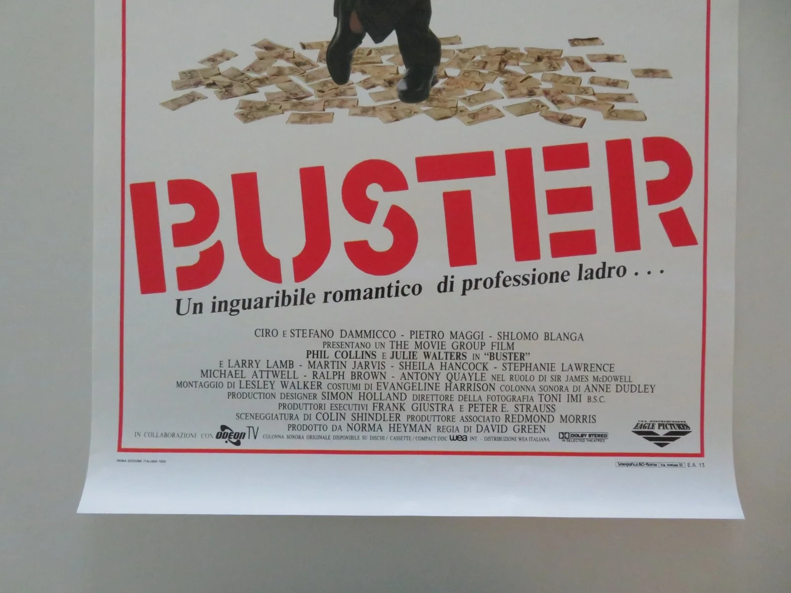 BUSTER ITALIAN LOCANDINA POSTER PHIL COLLINS JULIE WALTERS 1988, изображение 4