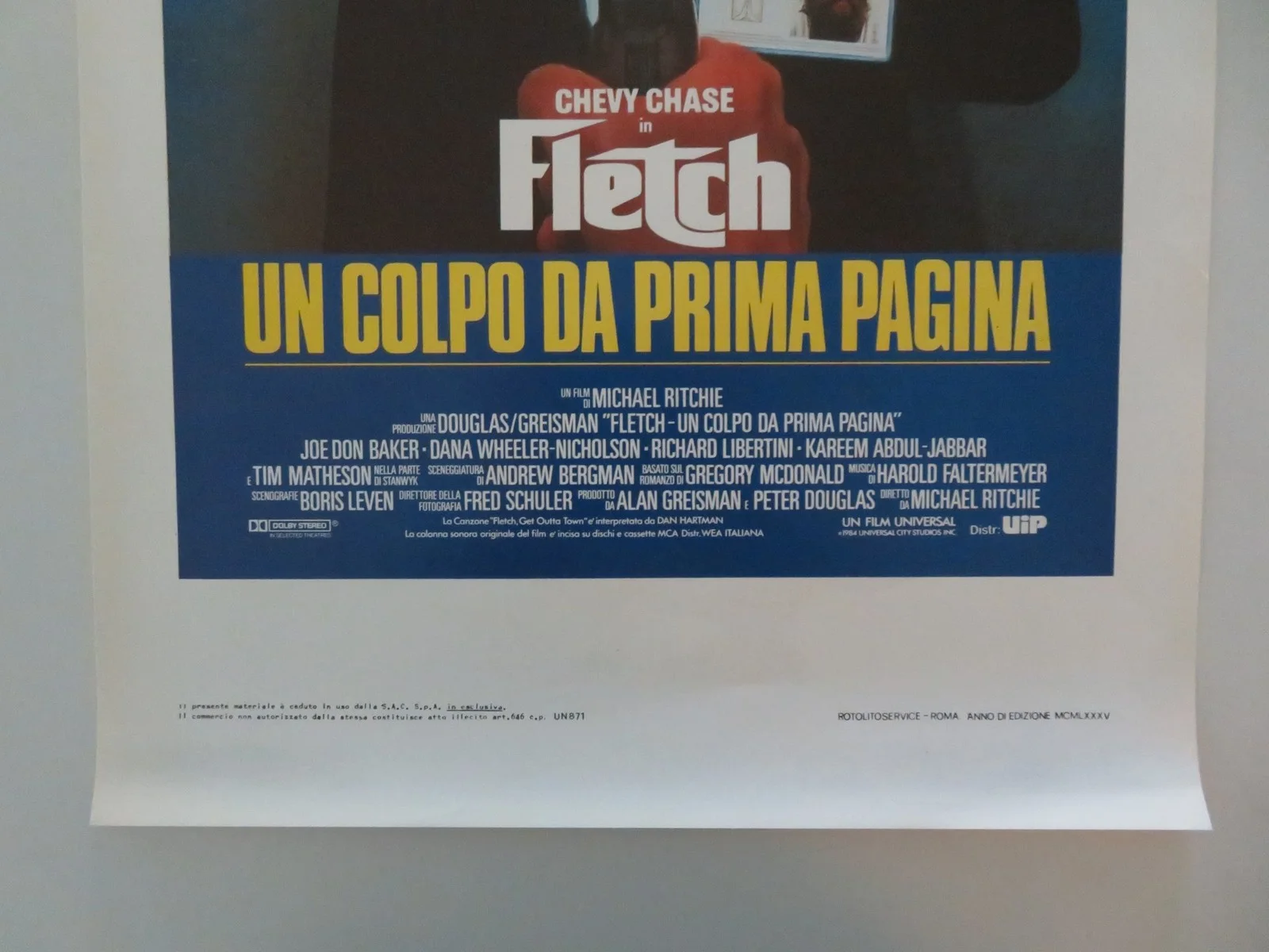 FLETCH ITALIAN LOCANDINA POSTER CHEVY CHASE JOE DON BAKER 1985, изображение 4
