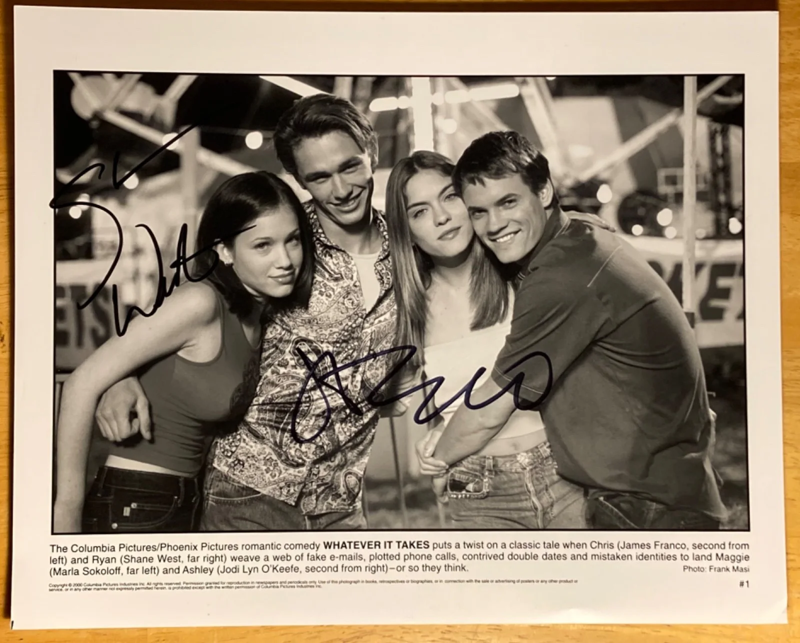2x Hand SIGNED James Franco & Shane West 10x8 Press Photo 'Whatever It Takes', изображение 2