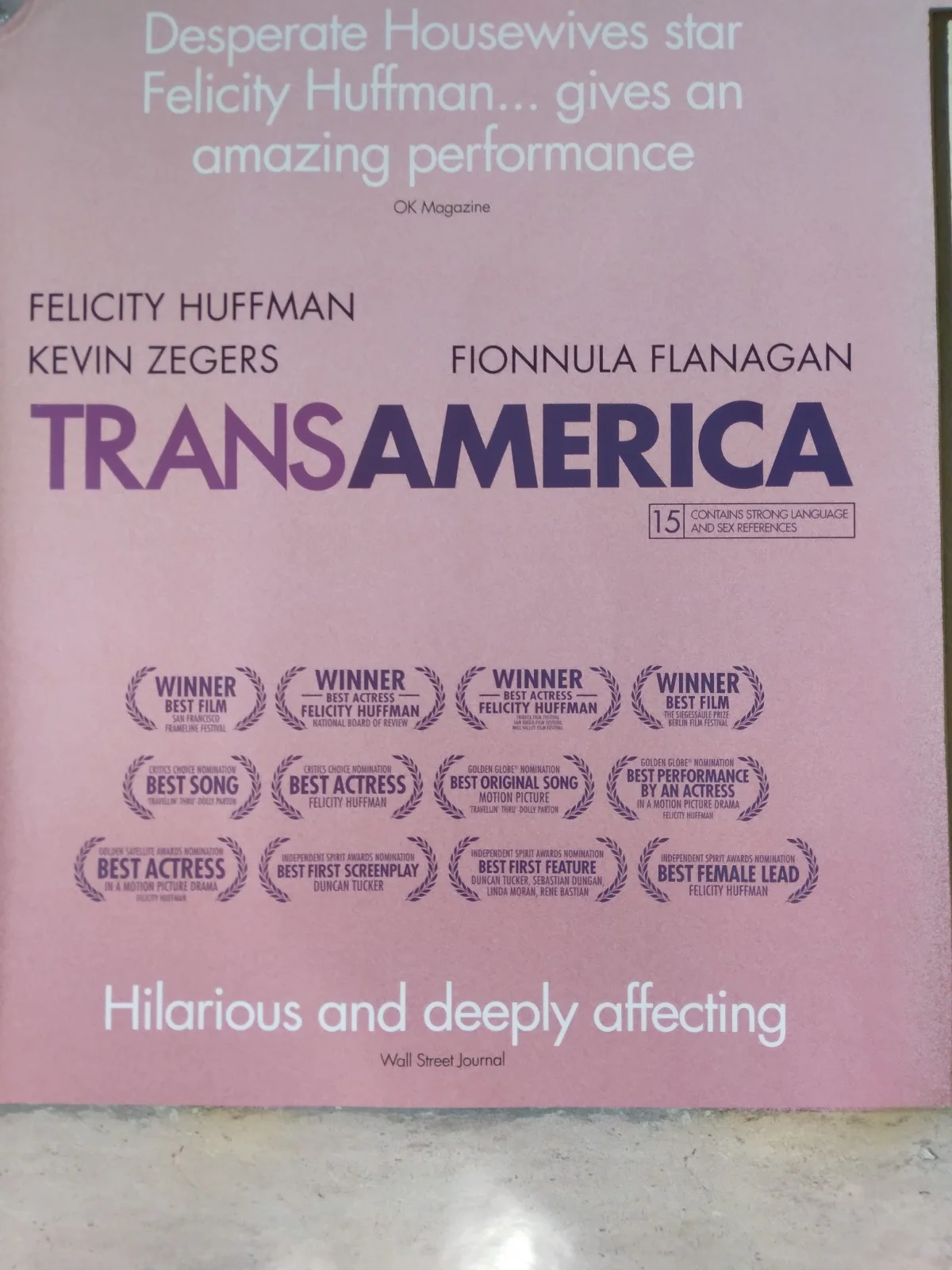 Transamerica original movie 2005 poster UK quad, image 2