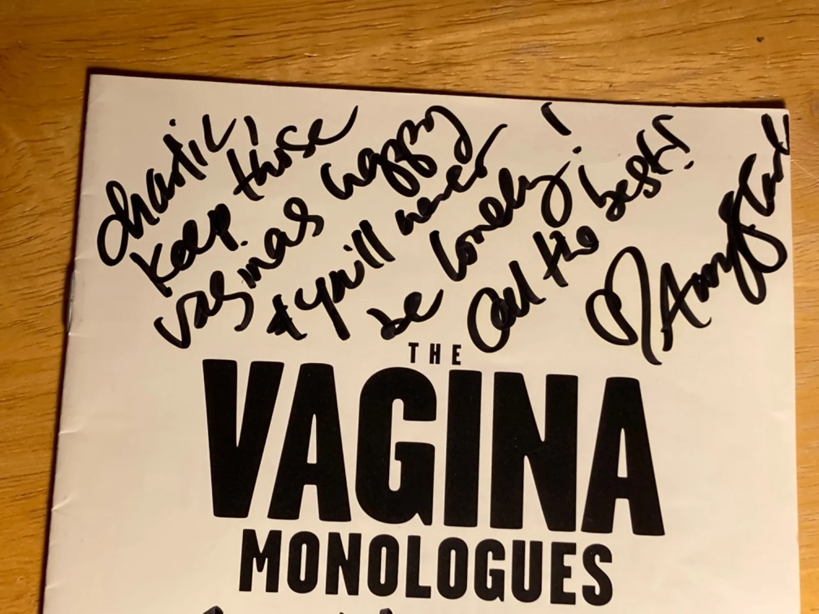 3x Hand SIGNED Vagina Monologues "Playbill" Mackenzie Phillips, Michele Shay +1, image 3