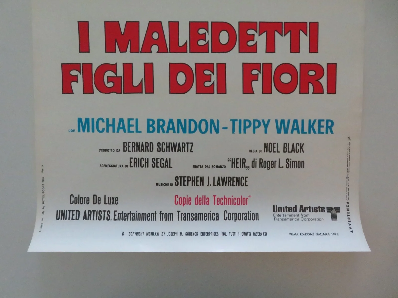 I MALEDETTI FIGLI DEI FIORI ITALIAN LOCANDINA POSTER MICHAEL BRANDON WALKER 1972, изображение 4