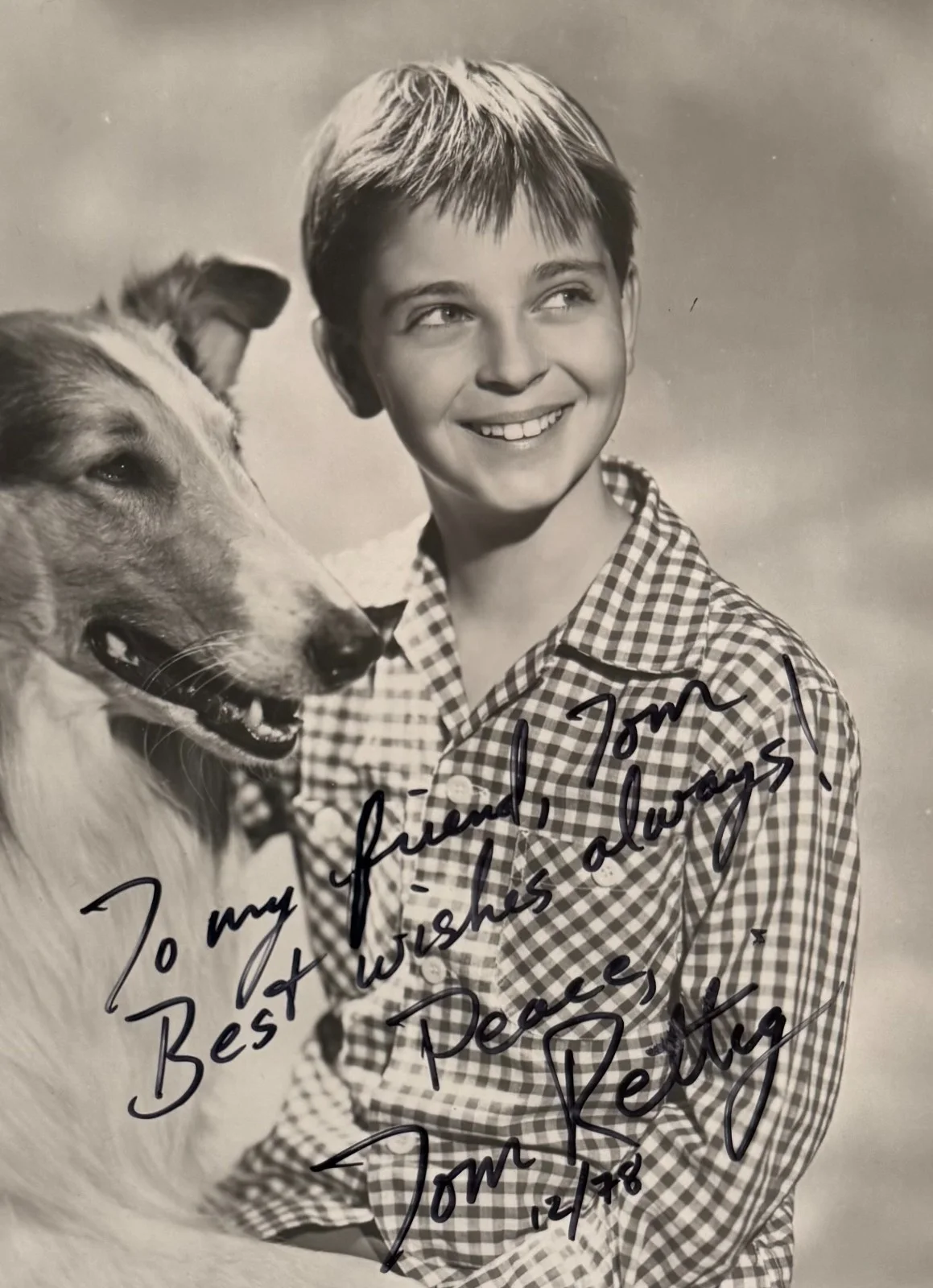 Tommy Rettig — TOMMY RETTIG Signed Autographed 8" x 10" PHOTO Vintage 1978 LASSIE JSA CERTIFIED, image 3