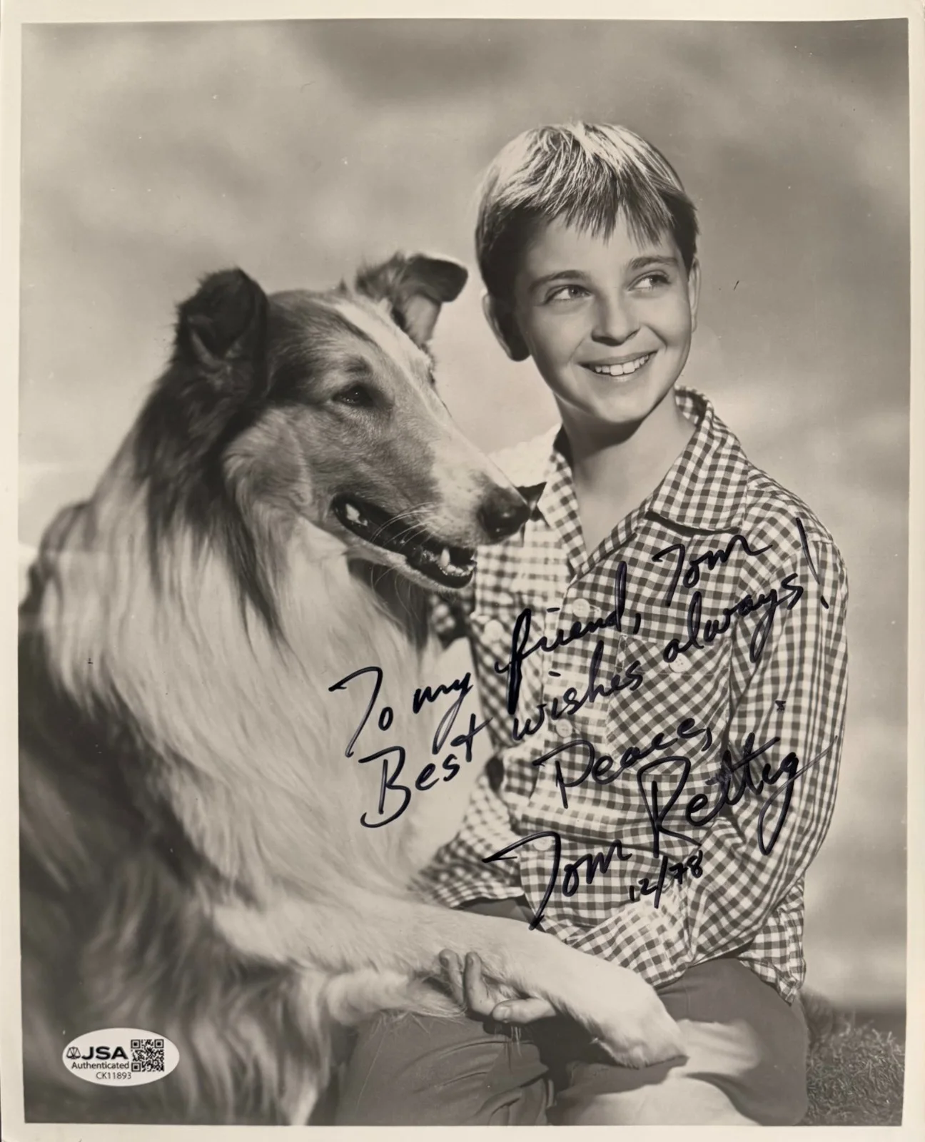 Tommy Rettig — TOMMY RETTIG Signed Autographed 8" x 10" PHOTO Vintage 1978 LASSIE JSA CERTIFIED, image 5