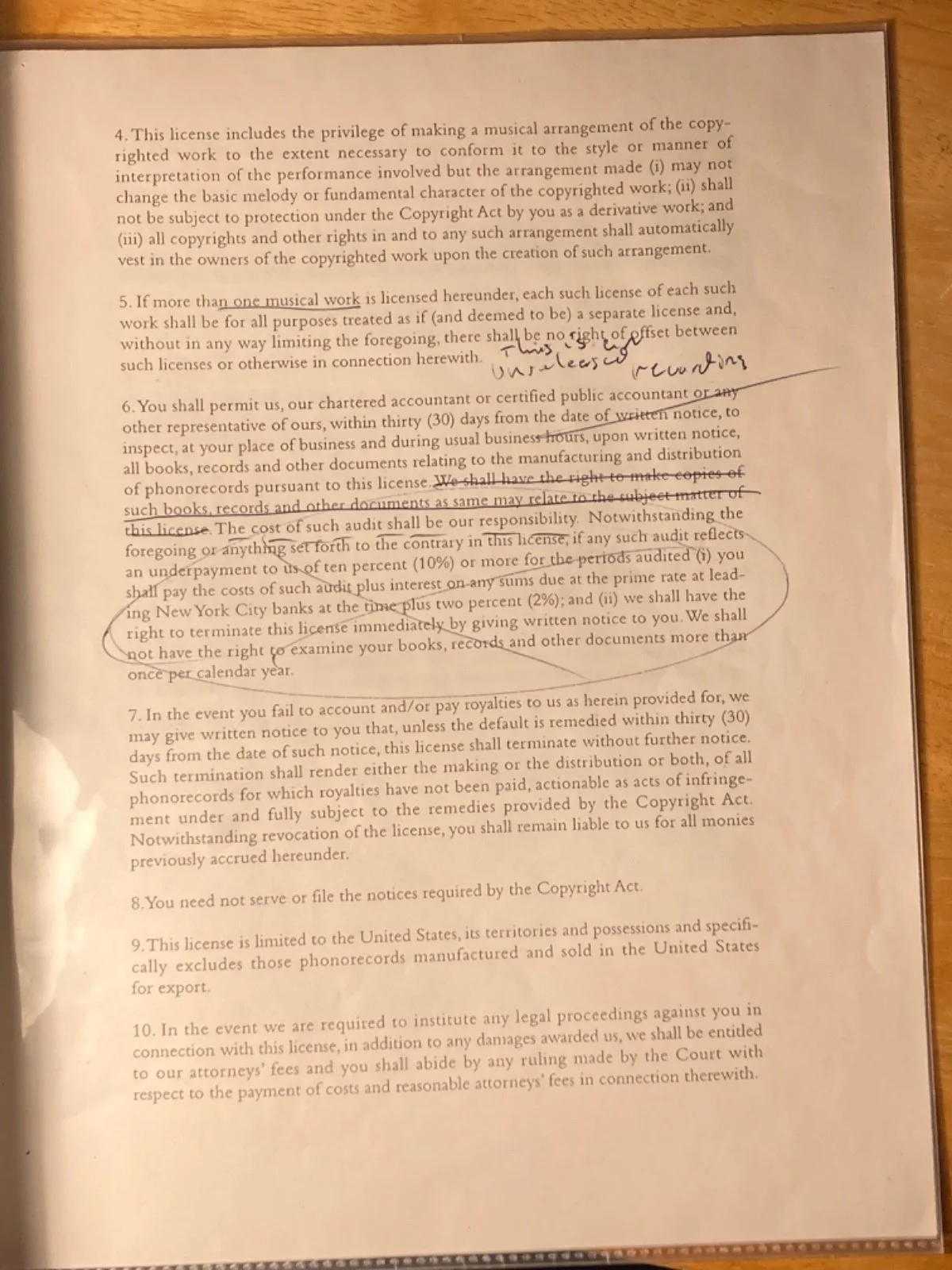 5x Hand SIGNED The Falcons 70' Contract for Unreleased R&B Song "Falcon Shuffle", image 5