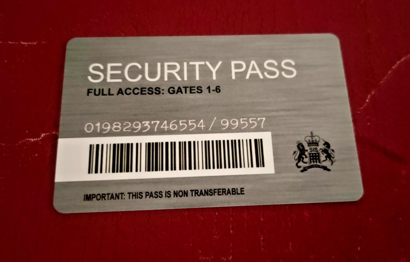 PROP - James Bond - SKYFALL PVC SECURITY PASS CARD & LANYARD, image 2