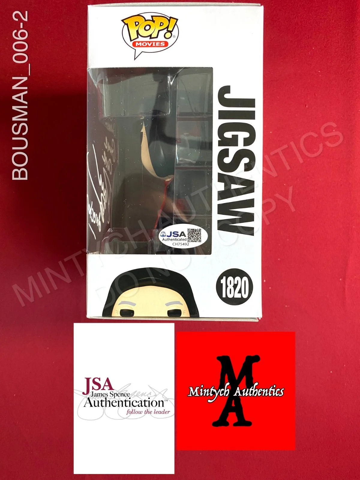 Darren Lynn Bousman — Darren Lynn Bousman autographed signed Jigsaw Saw Funko Pop #1820 JSA COA, image 2