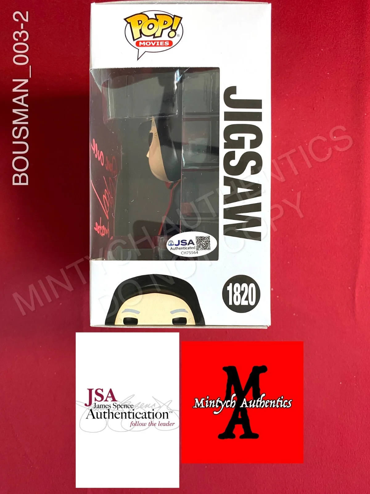 Darren Lynn Bousman — Darren Lynn Bousman autographed signed Jigsaw Saw Funko Pop #1820 JSA COA, image 2