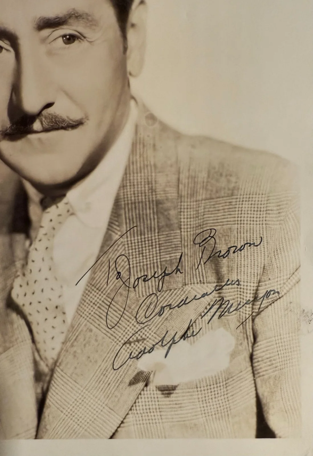 Adolphe Menjou — ADOLPHE MENJOU SIGNED Autographed 8 x 10 PHOTO The Sniper JSA CERTIFIED MOROCCO, image 3