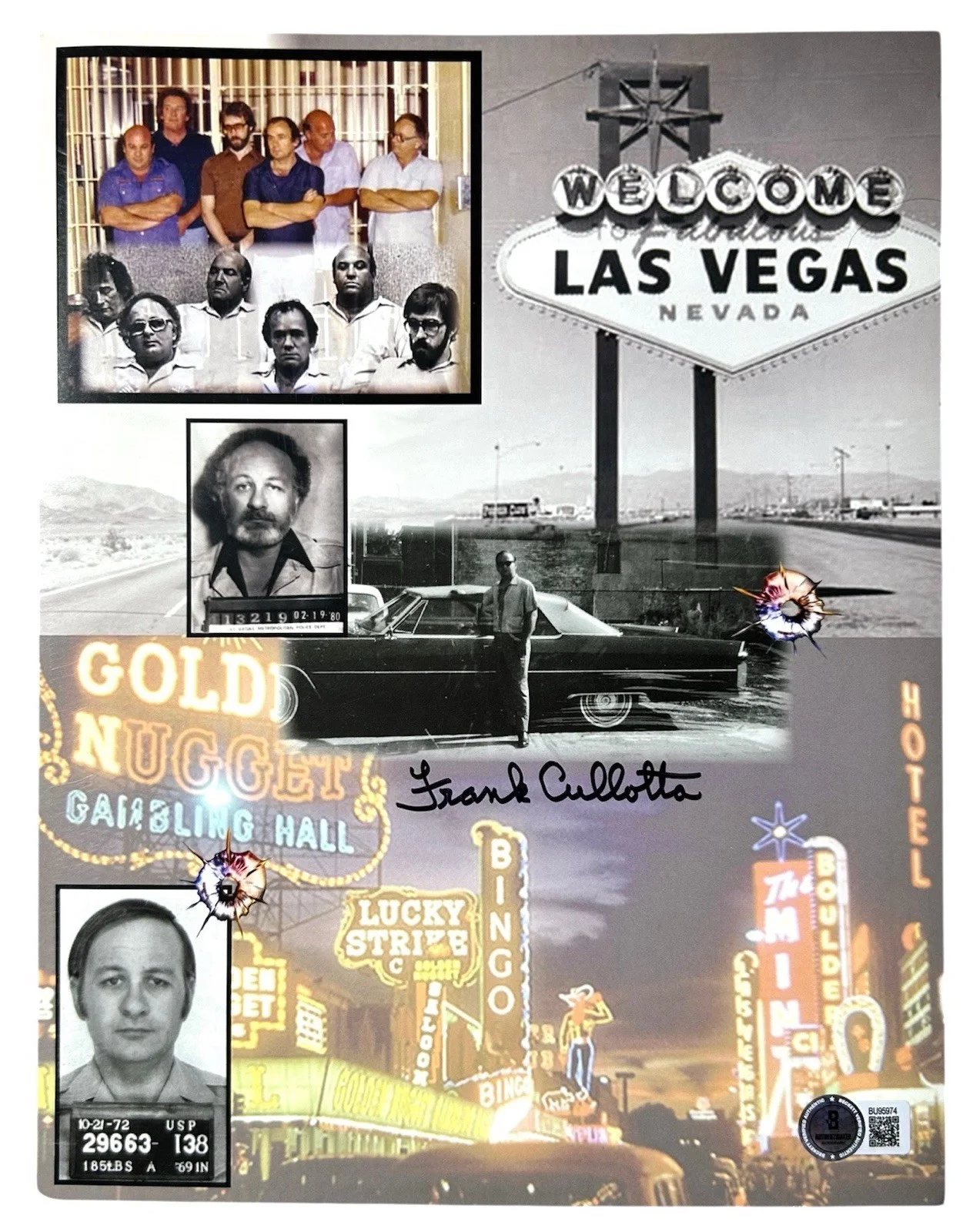 Frank Cullotta — Frank Cullotta Mobster Signed Las Vegas 8x10 Photo (BECKETT AUTHENTICATED)