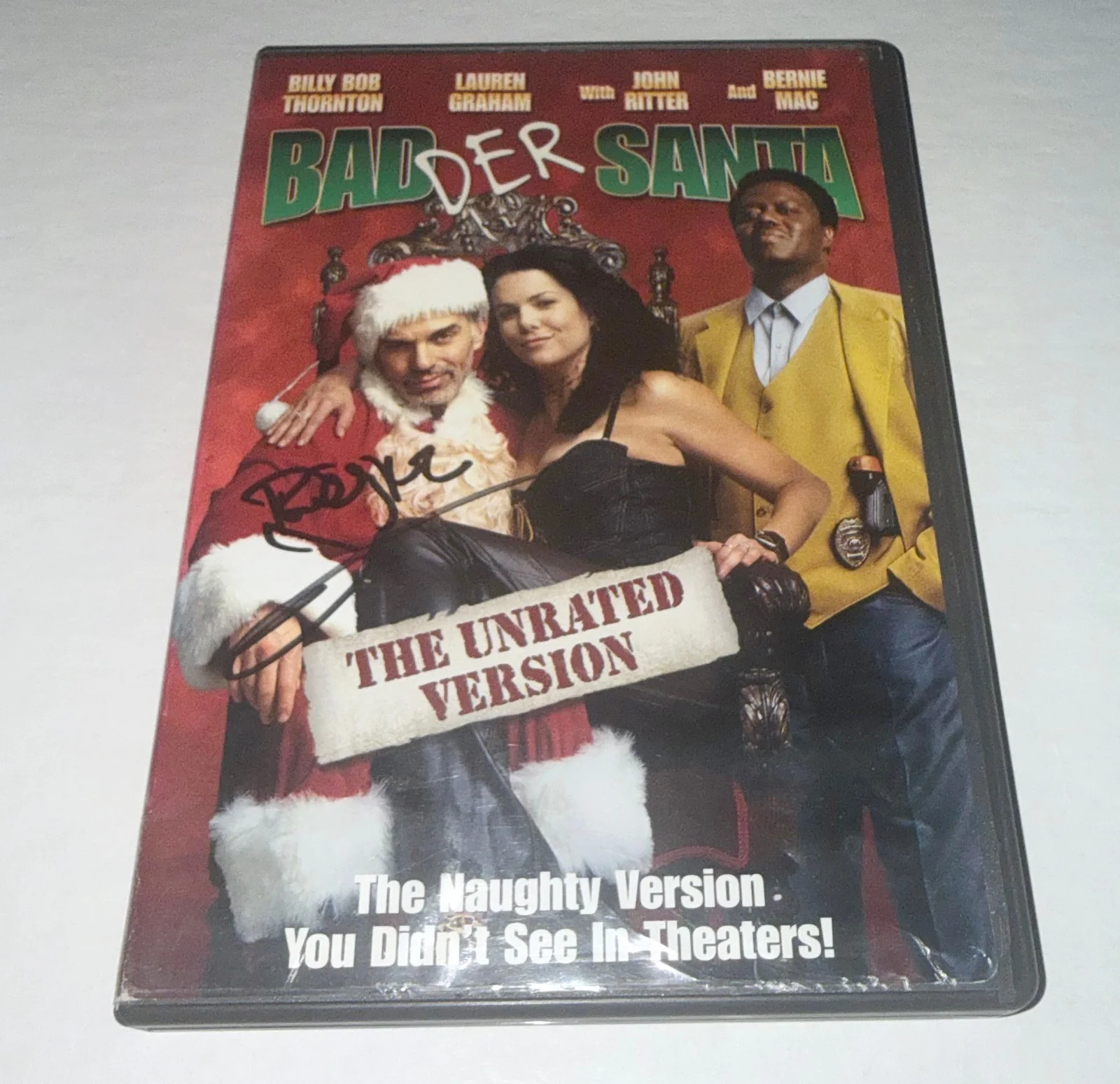 BILLY BOB THORNTON — BILLY BOB THORNTON SIGNED BAD SANTA DVD MOVIE UNRATED VERSION BADDER FILM w/DISC, image 5