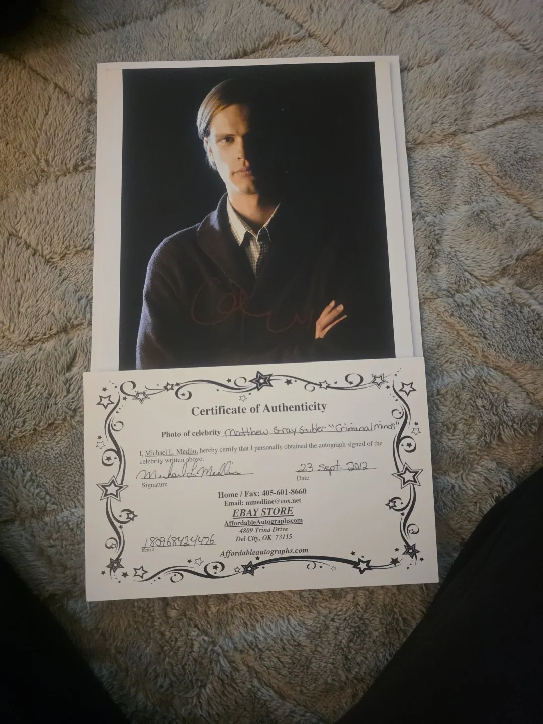 Criminal Minds Matthew Gray Gubler Autograph, image 3