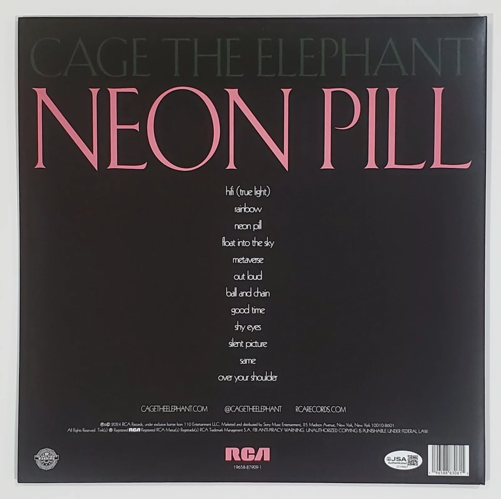 CAGE THE ELEPHANT BAND SIGNED NEON PILL VINYL LP RECORD ALBUM W/JSA CERT, изображение 2