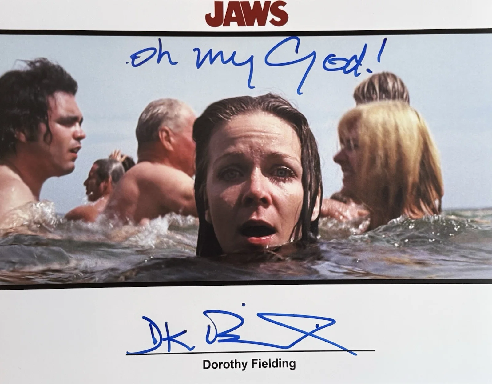 Dorothy Fielding — Dorothy Fielding Oh My God! SIGNED AUTOGRAPH JAWS 11x14 Photo K9 COA
