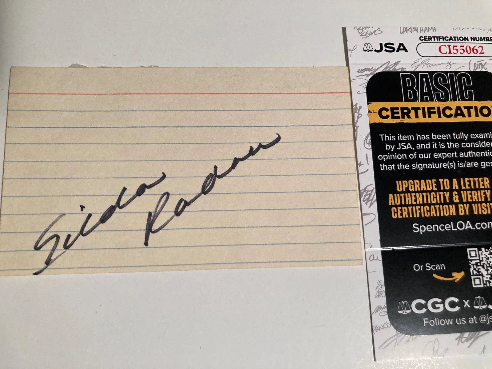GILDA RADNER — GILDA RADNER signed 3x5 card "SATURDAY NIGHT LIVE" JSA #CI55062