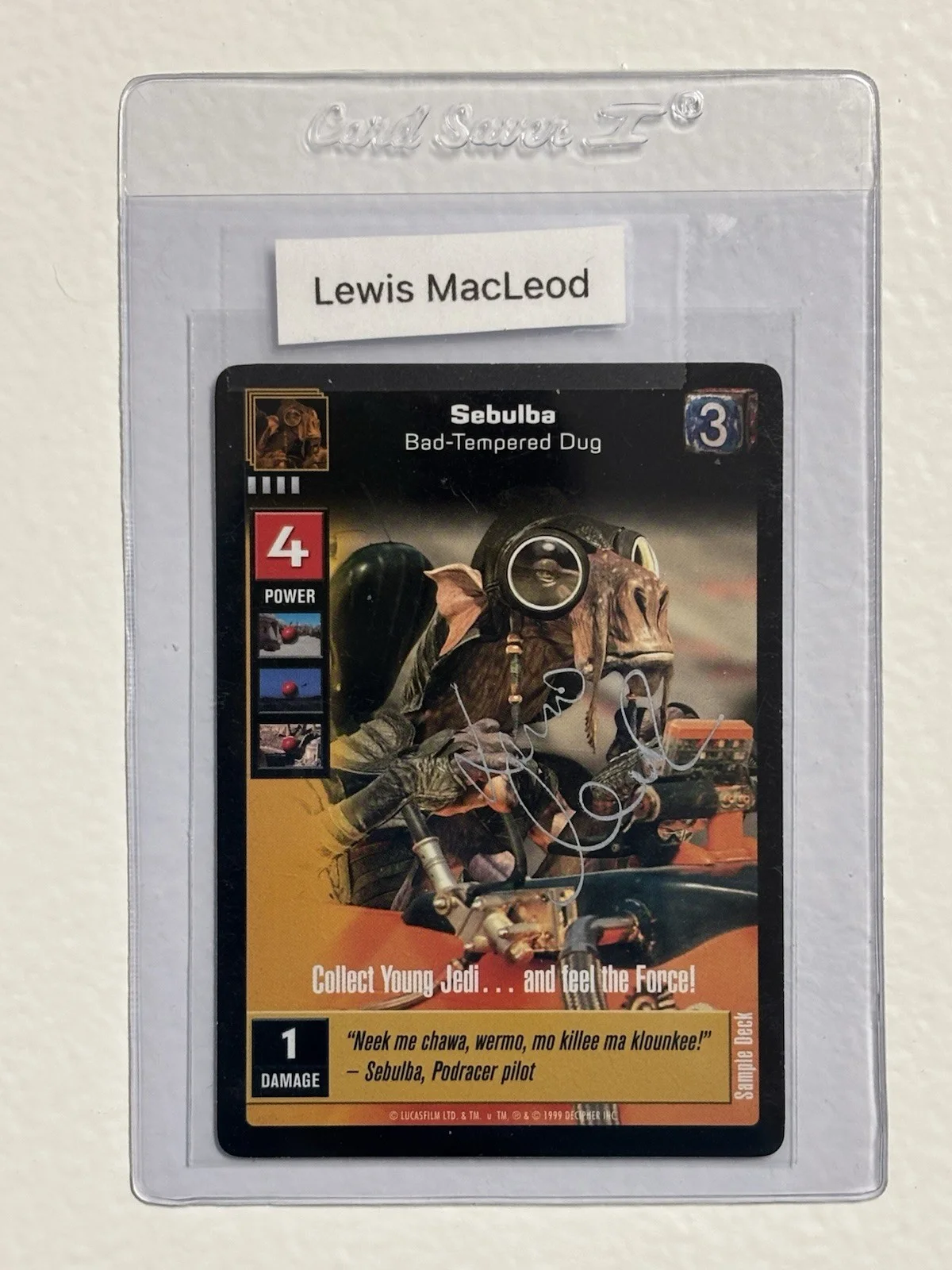 Lewis Macleod — LEWIS MACLEOD Signed Decipher CCG STAR WARS Autograph Card from HUGE AUTO LOT, image 3