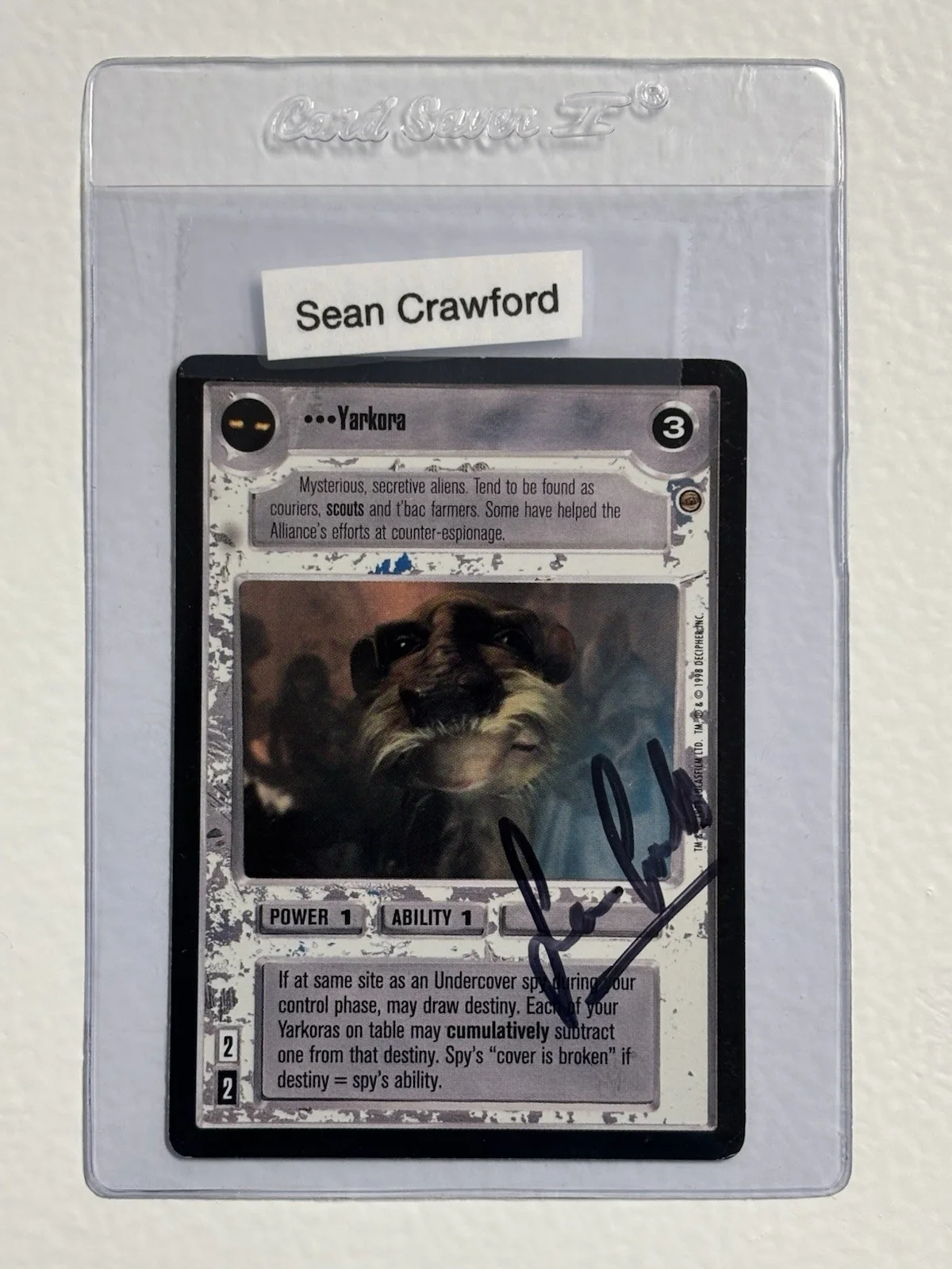 Sean Crawford — SEAN CRAWFORD Signed STAR WARS Actor Autograph Decipher CCG Card from AUTO LOT, image 3