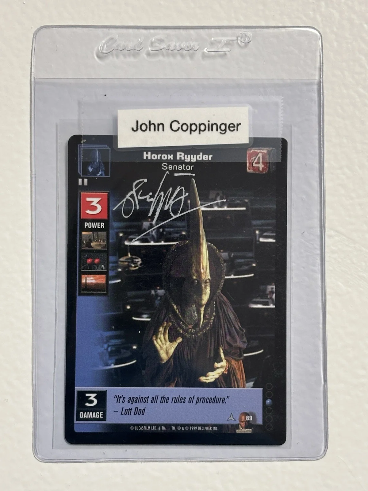 John Coppinger — JOHN COPPINGER Signed STAR WARS Autograph Decipher CCG Card from HUGE AUTO LOT, image 3