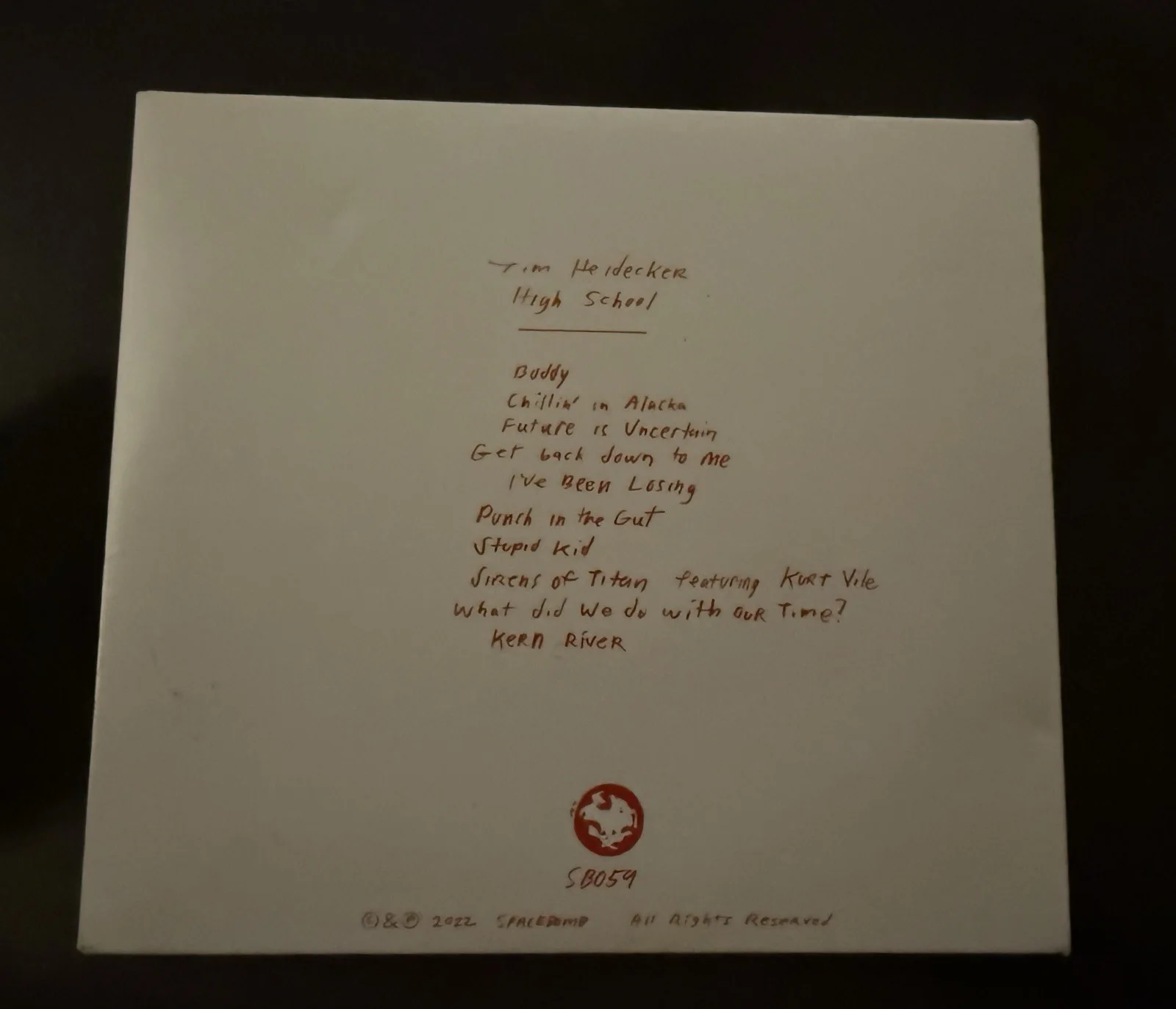 Tim Heidecker - High School SB059 (SIGNED, CD, 2022), image 3