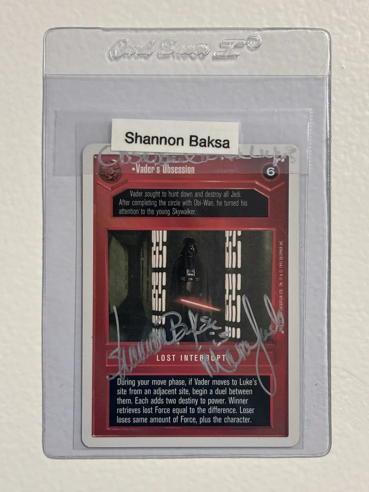 Shannon Baksa — RARE** SHANNON BAKSA Signed STAR WARS Autograph Decipher CCG Auto Card Mara Jade, изображение 3