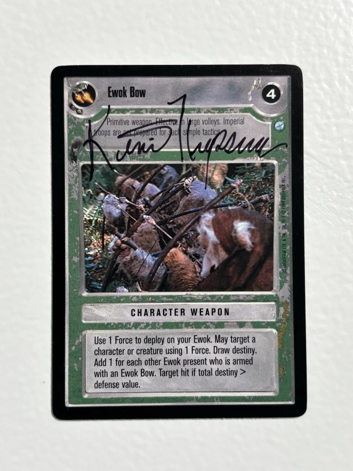 Kevin Thompson — KEVIN THOMPSON Signed STAR WARS Ewok Actor Autograph Decipher CCG Auto Card