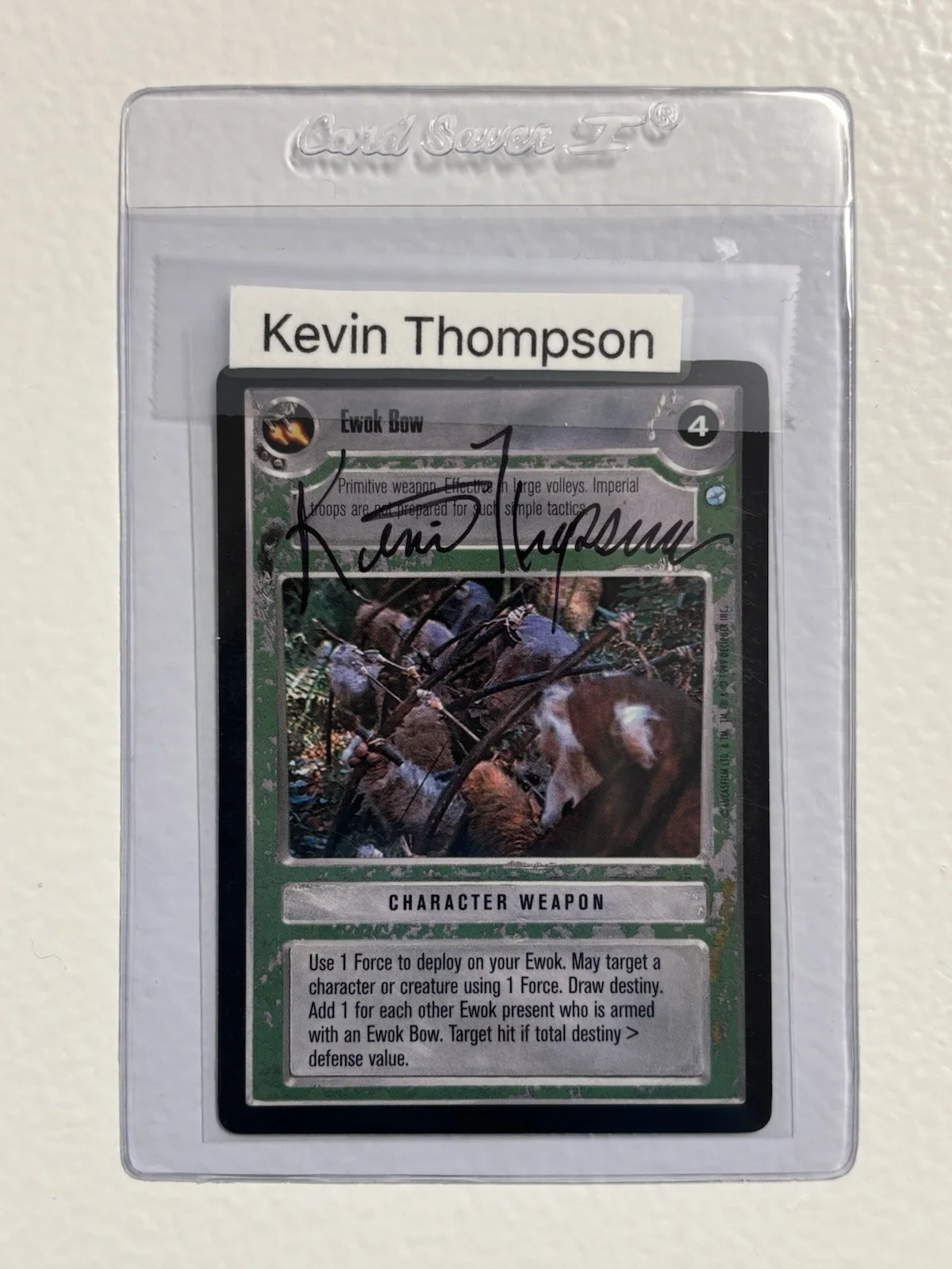 Kevin Thompson — KEVIN THOMPSON Signed STAR WARS Ewok Actor Autograph Decipher CCG Auto Card, image 3