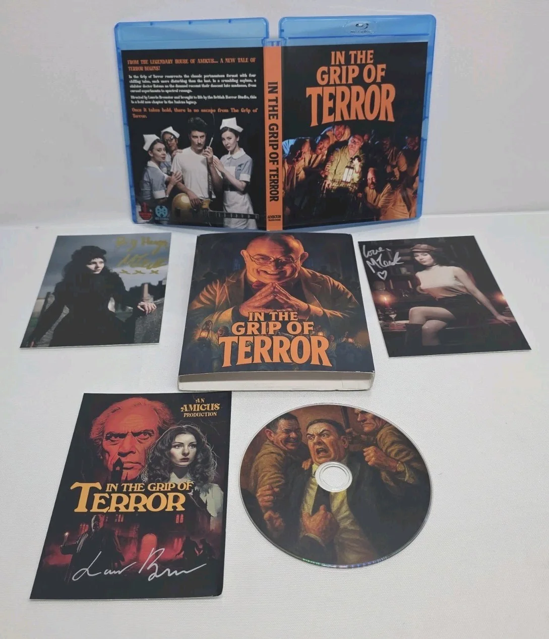 Lawrie Brewster — Into the Grip of Terror Blu Ray Autographed Slip Cover and Photo Art, изображение 2