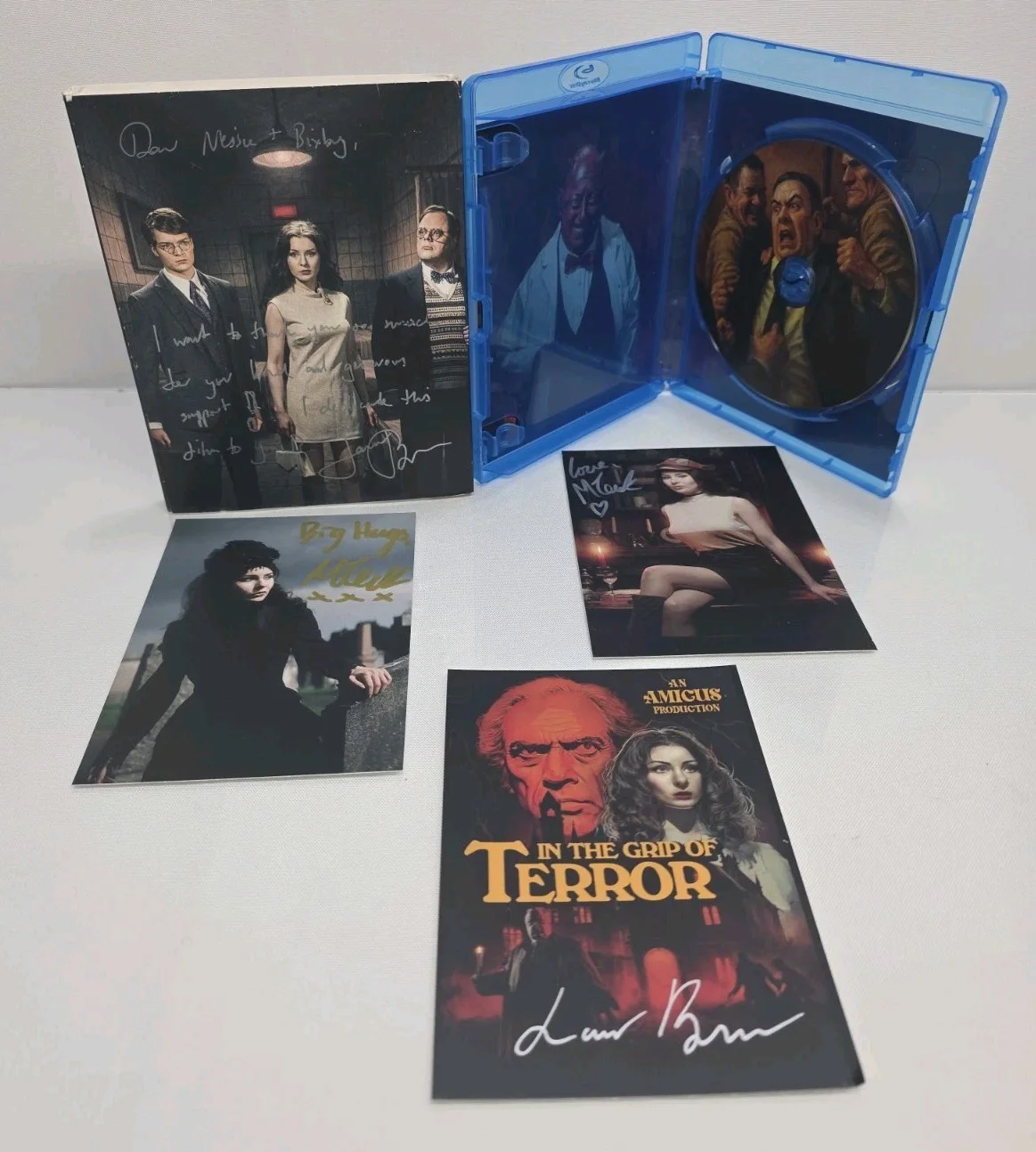 Lawrie Brewster — Into the Grip of Terror Blu Ray Autographed Slip Cover and Photo Art, изображение 4