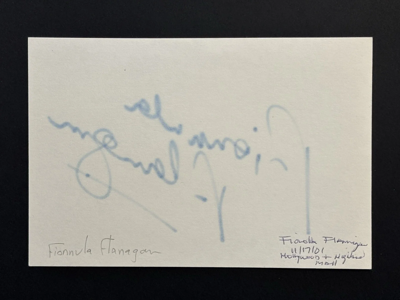 Fionnula Flanagan — FIONNULA FLANAGAN Signed STAR WARS / TREK Autograph Index Card AUTO, image 2
