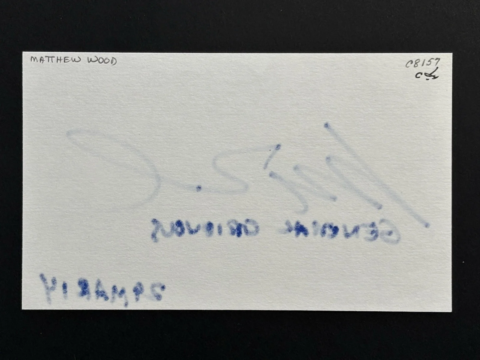 Matthew Wood — MATTHEW WOOD Signed STAR WARS Autograph Index Card Voice Actor AUTO Matt, изображение 2